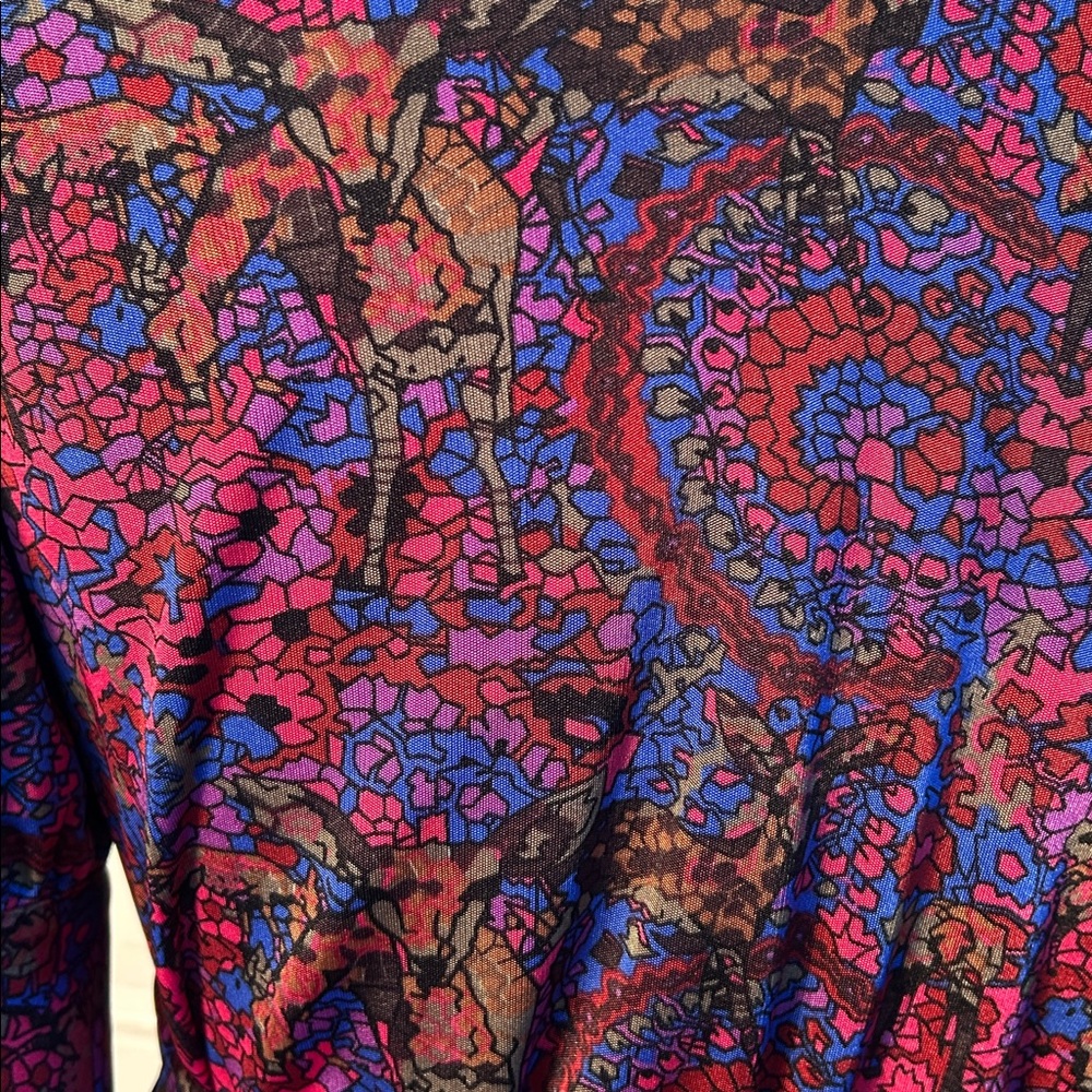 Vintage Betsy Johnson floral stain glass wrap dress - Picture 4 of 11